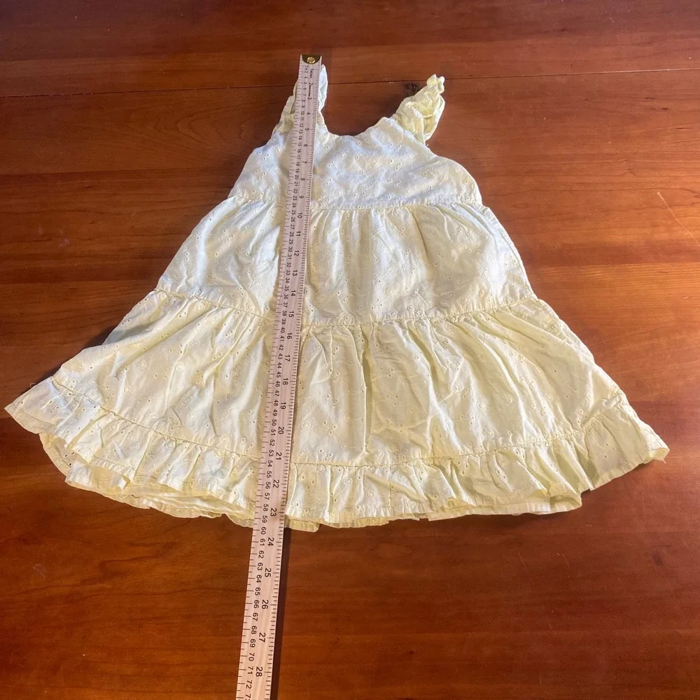 OshKosh B'gosh Eyelet Tiered Dress Girls Yellow Good Boho Ruffle Summer‎ SIZE 4T